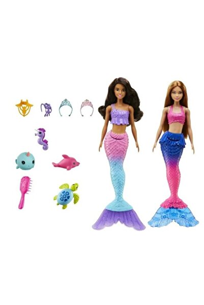 Barbie Set Sirene Dreamtopia Mermaid, 2 papusi plus animale din ocean