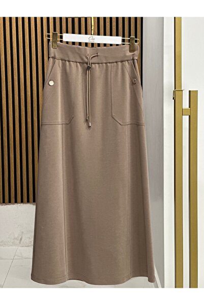 Sentez 5472 Elenna Pocket Buttoned Bell Skirt