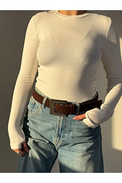 coaksco Women's Large Gold Buckle Suede Bitter Brown Belt