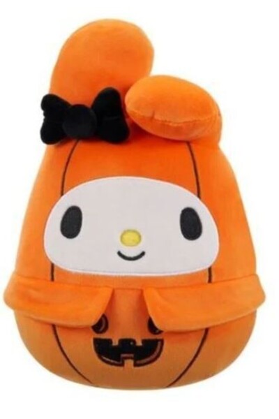 Squishmallows Hello Kitty Melody Halloween orange pumpkin toy, 20 cm
