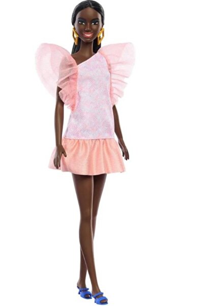 Barbie Papusa Barbie, Fashionista, afro-american, light peachy dress, HRH14