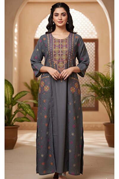 Maison Emarat Jalabiya with Intricate Embroidery and Pockets