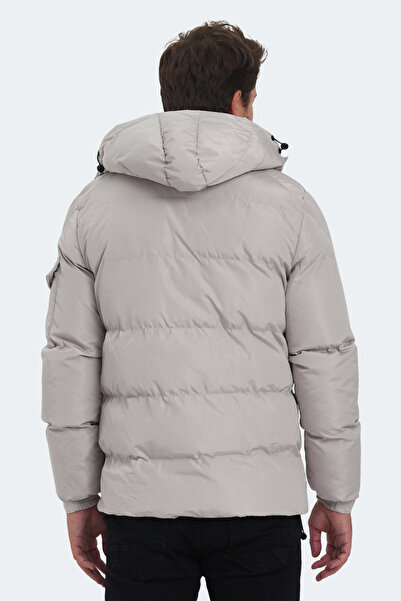 Slazenger Ανδρικό παλτό και μπουφάν GALAL με κουκούλα φουσκωτό μπεζ