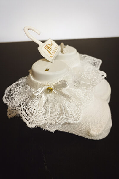 JWJiwal Bebek Beyaz Dantelli Fırfırlı Patik Çorap Yenidoğan Kız Bebek Pamuklu...