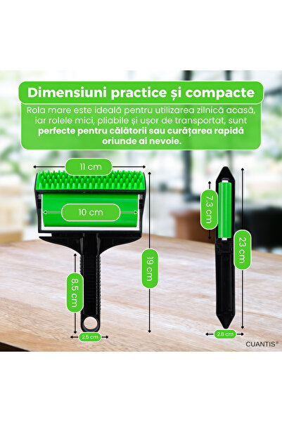 Cuantis QUANTIS dog/cat hair roller, washable, reusable, ABS+silicone, clothes and furniture