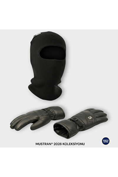 Mustran Leather Inside Fur L/Xl Ski Gloves Set |   Double Layer Thermal Mask with Gift |   Cold Snow Protection