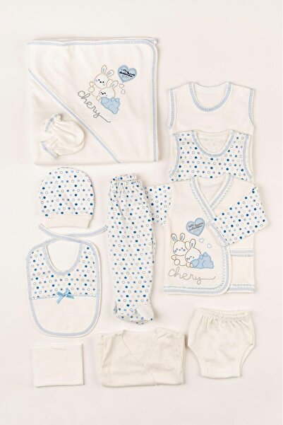 Bambinoo مجموعة خروج من المستشفى لحديثي الولادة مكونة من 10 قطع – نمط أرنب تشيري