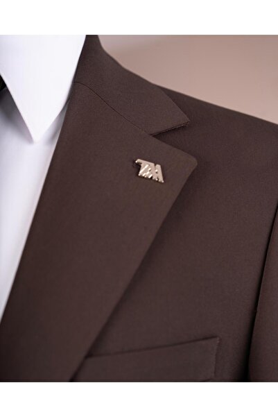 TerziAdemAltun Italian style s Slim Fit 4 drop jacket pants suit brown t14775