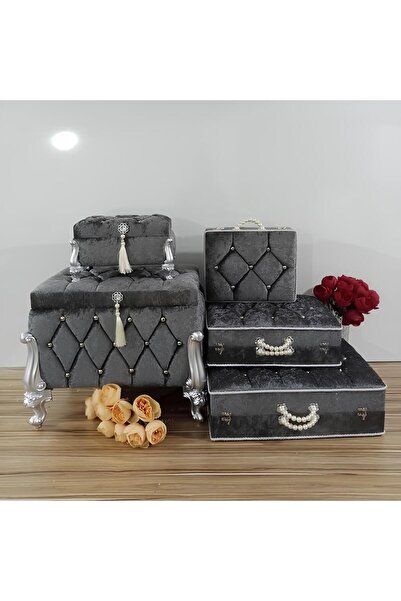 Sonem Çeyiz Trunk Bride Groom Suitcase Bag Engagement Dowry Chest 5-Piece 1204