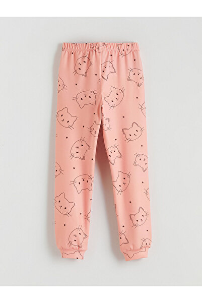 LC Waikiki Розов комплект пижама за момичета с велосипед на врата