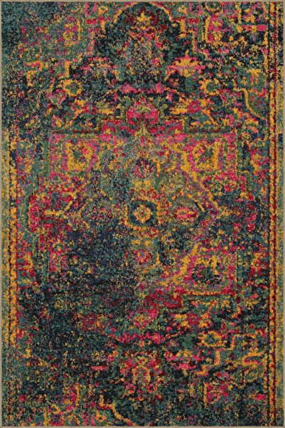 Rugs Modern Halı Berlin Çok Renkli Soyut Motifli Etnik Çiçek Desenli Vintage ...
