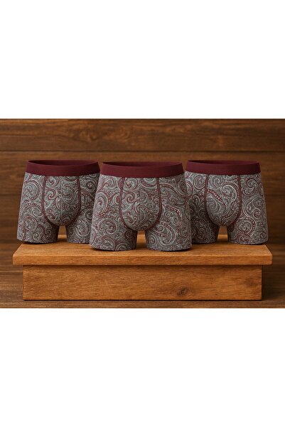 The Clover Modal Men's Shawl Patterned 3 Pieces Boxer Thc04Lv16Lk