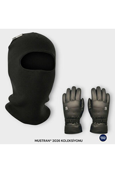 Mustran Leather Inside Fur L/Xl Ski Gloves Set |   Double Layer Thermal Mask with Gift |   Cold Snow Protection