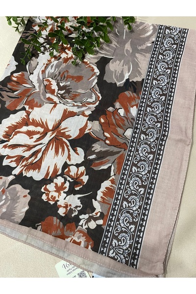 MİNELEŞARP34 Mineleşarp Magnolia Flower Soft Cotton Shawl
