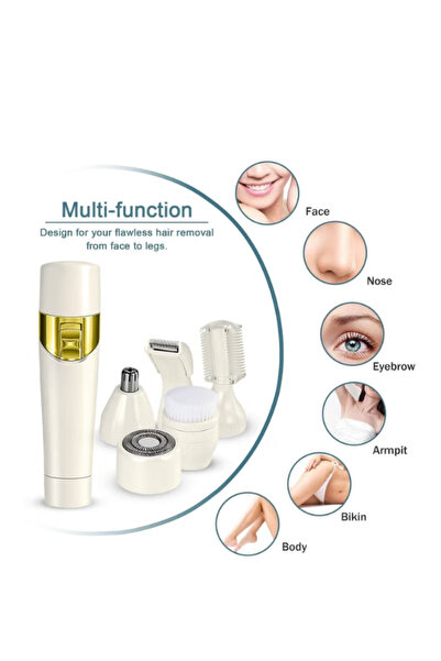 Dingling RF-110 5-in-1 Women's Grooming Kit USB Rechargeable Multi-Trimmer Set with Facial Brush