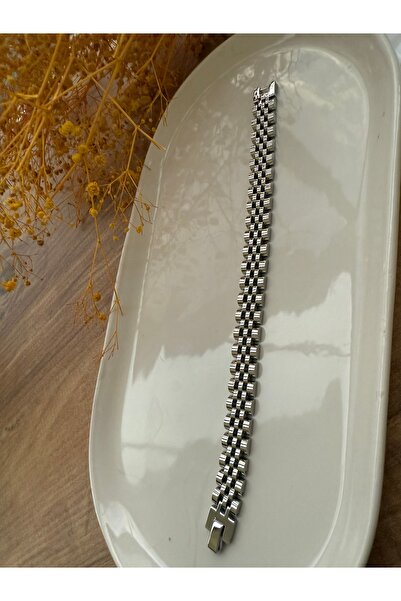 Blotch Stylish and Modern Vintage Silver Color Men's Bracelet Steel