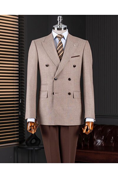 TerziAdemAltun Italian Style S Slim Fit K Double-Breasted Jacket Pants Combin...