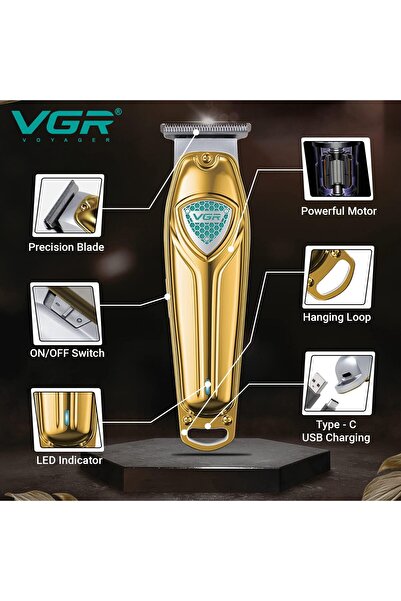 VGR V-911 Professional Corded & Cordless Hair Trimmer (Gold)