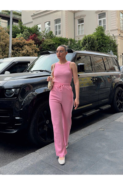 ZENGEZUR MALL Drnds Athlete Ribbed Knit Set S3986 Pink (213740) (Size: S)