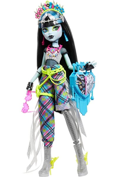 MONSTER HIGH HXH79 Frankie Stone Doll with Glamorous Monster Party Outfit and Festival Accessories