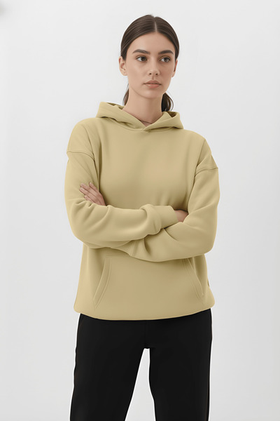 uyguntarz Φούτερ Unisex με μαλακή υφή 3 νημάτων Cream O oversized
