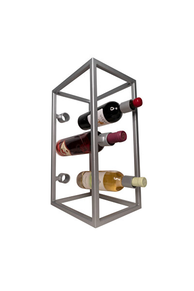 fromro Enovio wine rack, gray metal – Modern and elegant design, 6 bottles