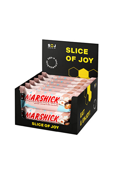 SOJ MARSHMALLOW BAR CARAMEL & MILK CHOCOLATE BOX OF 16x30GM