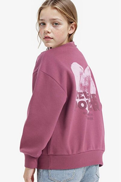 DeFacto Φούτερ για κορίτσια oversized φαρδιά εφαρμογή με τύπωμα με μαλακό χνούδι εσωτερικά G6268A825WN