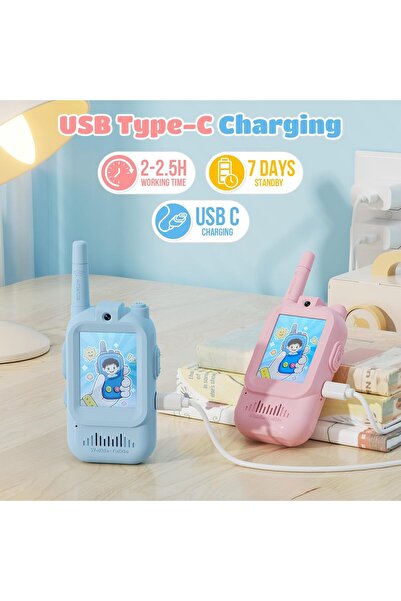 PopZa Video Walkie Talkies for Kids – 2 Pack with Voice Changer, 1000 Feet Range