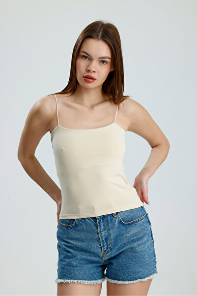 Belinay fashion İp Askılı Atlet Çift Katlı