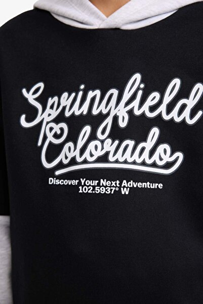 DeFacto Φούτερ για αγόρια με κουκούλα με τύπωμα με μαλακό χνούδι εσωτερικά G5560A825CW