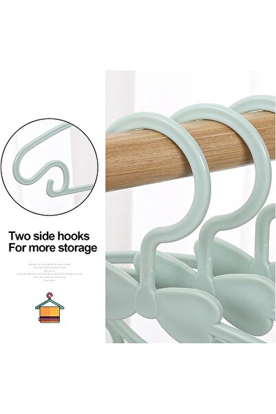 Generic TIKHOME Children's Clothing Hangers, 20 Pieces, Non-Slip Baby Hangers with Hook, Blue