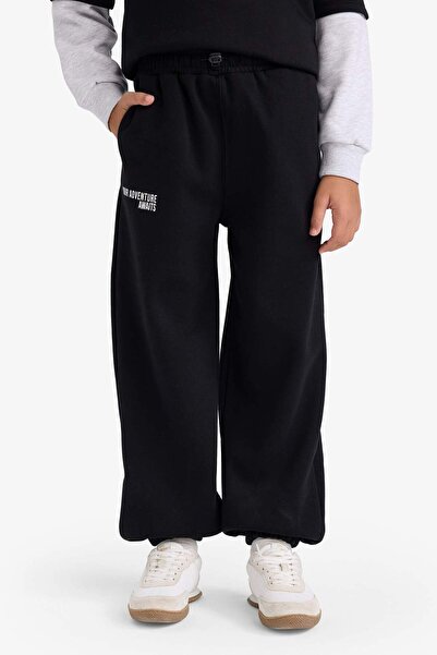DeFacto Boy's Oversized Wide Fit Elastic Waist Printed Sweatpants G5635A825Cw