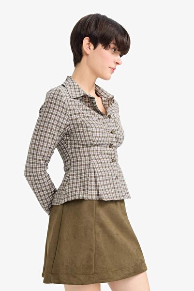 DeFacto A-Line Regular Waist Suede Mini Skirt G3377Ax25Au