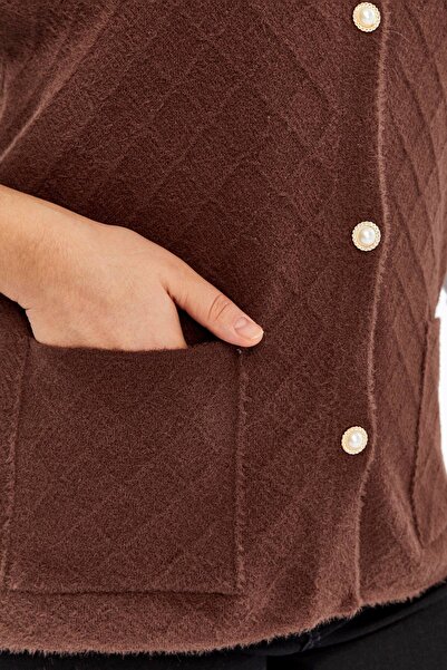 Laden Women's Knitwear Bearded Plus Size Mother Winter Vest