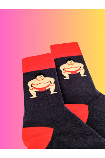 Shuttle Park Special Series Happy Colorful Cute Sumo Patterned Socks Fun Comfortable Stylish Design Style Socks