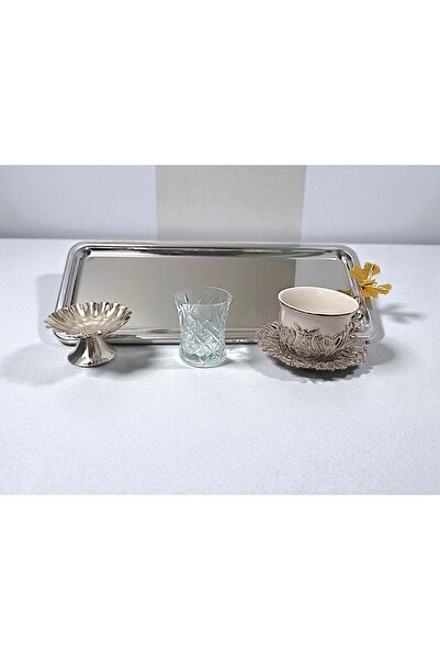 E orient Coffee Presentation Set – Coffee Cup, Water Glass, Turkish Delight Bowl and Tray - Damat Coffee Set