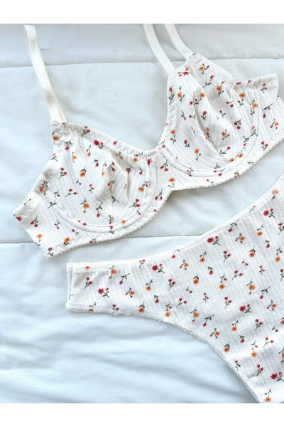 Feruzdesign Ecru Sienna Cotton Underwire Set