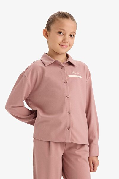 DeFacto Girls' Printed Long Sleeve Shirt G5226A825Au