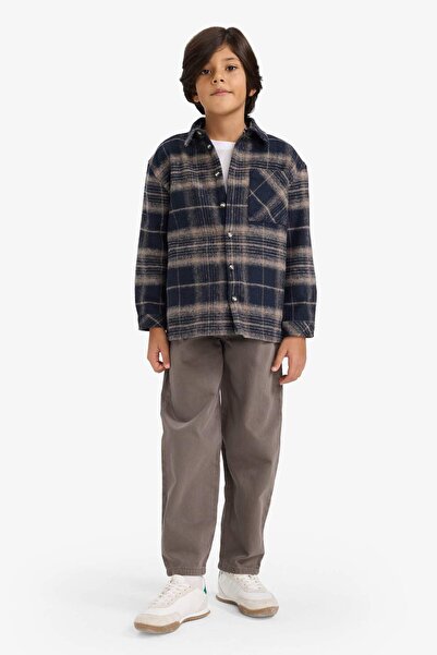 DeFacto Cămașă cu mânecă lungă din flanel cu model în carouri pentru băieți G5285A825CW