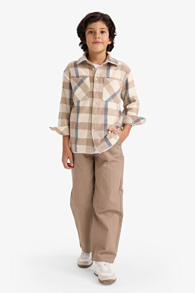 DeFacto Boy's 2-Piece Set Checkered Shirt Pants G4678A825Wn