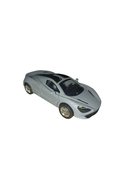 Vision XXI McLaren 720S Car, Metal Model, Diecast, Spring Mechanism, 12 cm, Gray