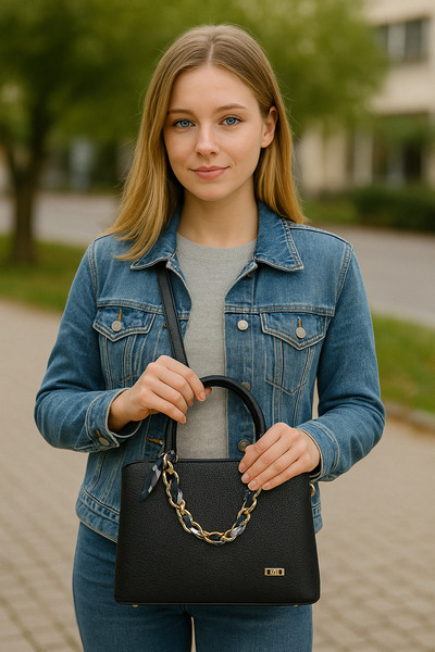 Generic Brand Women's Shoulder Bag with Accessory Detail
