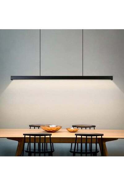 genernic Black LED Ceiling Chandelier with Three Lights, Length 120 cm, 55W