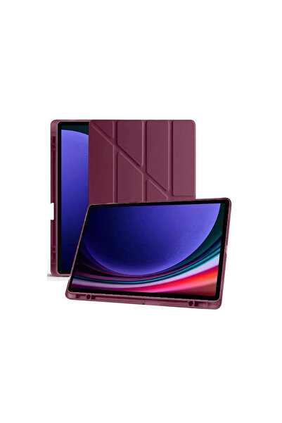 Mepura Newface Samsung Galaxy X610 Tab S9 Fe Plus 12.4 Case Mars Tablet Case with Pen Holder - Plum