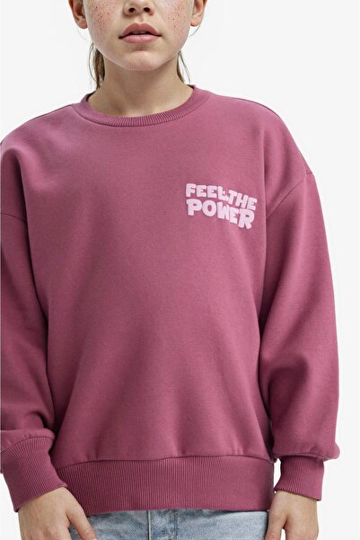 DeFacto Φούτερ για κορίτσια oversized φαρδιά εφαρμογή με τύπωμα με μαλακό χνούδι εσωτερικά G6268A825WN