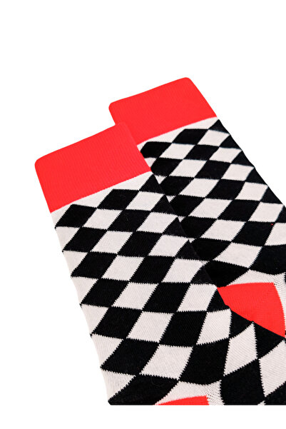 Shuttle Park Special Series Happy Colorful Retro Square Pattern Socks Fun Comfortable Stylish Design Style Socks