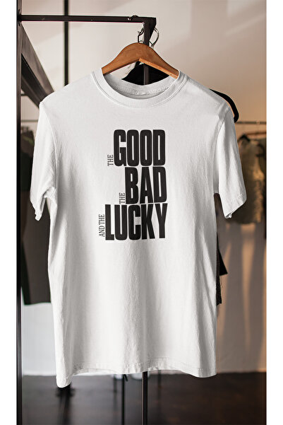 Kozy Creative Unisex Oversized T-Shirt - the Good the Bad the Lucky - White