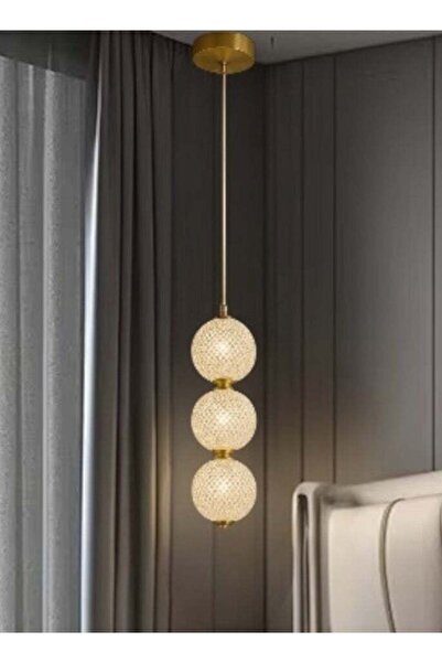 Generic Modern Ceiling Chandelier - Three Orb Design, 3 Lighting Modes, 28W, 30 cm