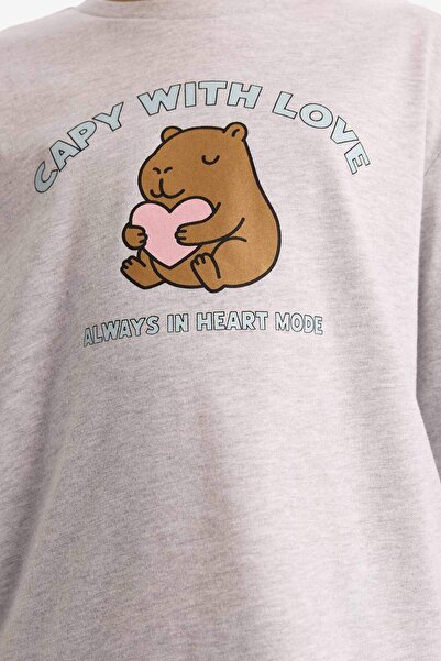 DeFacto Girls Pajama Set Printed Long Sleeve Top Patterned Long Bottom G2766A825Wn